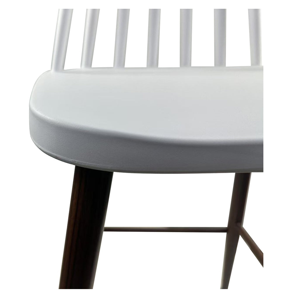 Σκαμπό Bar ArteLibre MARANTA Λευκό/Καρυδί PP/Μέταλλο 45x46x97cm - Hippiehome.gr