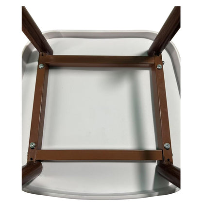 Σκαμπό Bar ArteLibre MARANTA Λευκό/Καρυδί PP/Μέταλλο 45x46x97cm - Hippiehome.gr