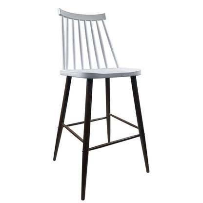 Σκαμπό Bar ArteLibre MARANTA Λευκό/Καρυδί PP/Μέταλλο 45x46x97cm - Hippiehome.gr