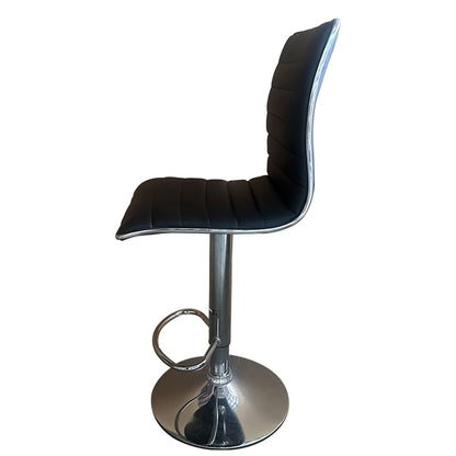 Σκαμπό Bar ArteLibre ENCANTA Μαύρο/Χρώμιο PU/Μέταλλο 41x50x59/94-80/115cm - Hippiehome.gr