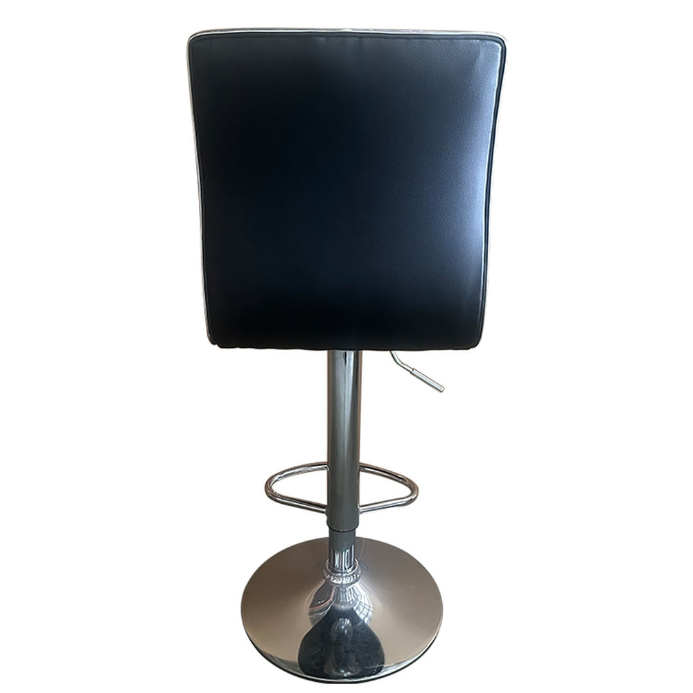 Σκαμπό Bar ArteLibre ENCANTA Μαύρο/Χρώμιο PU/Μέταλλο 41x50x59/94-80/115cm - Hippiehome.gr