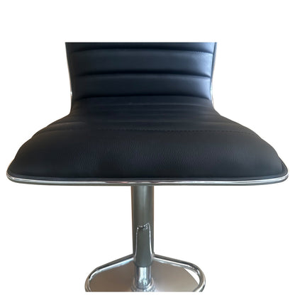 Σκαμπό Bar ArteLibre ENCANTA Μαύρο/Χρώμιο PU/Μέταλλο 41x50x59/94-80/115cm - Hippiehome.gr