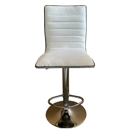 Σκαμπό Bar ArteLibre ENCANTA Λευκό/Χρώμιο PU/Μέταλλο 41x50x59/94-80/115cm - Hippiehome.gr