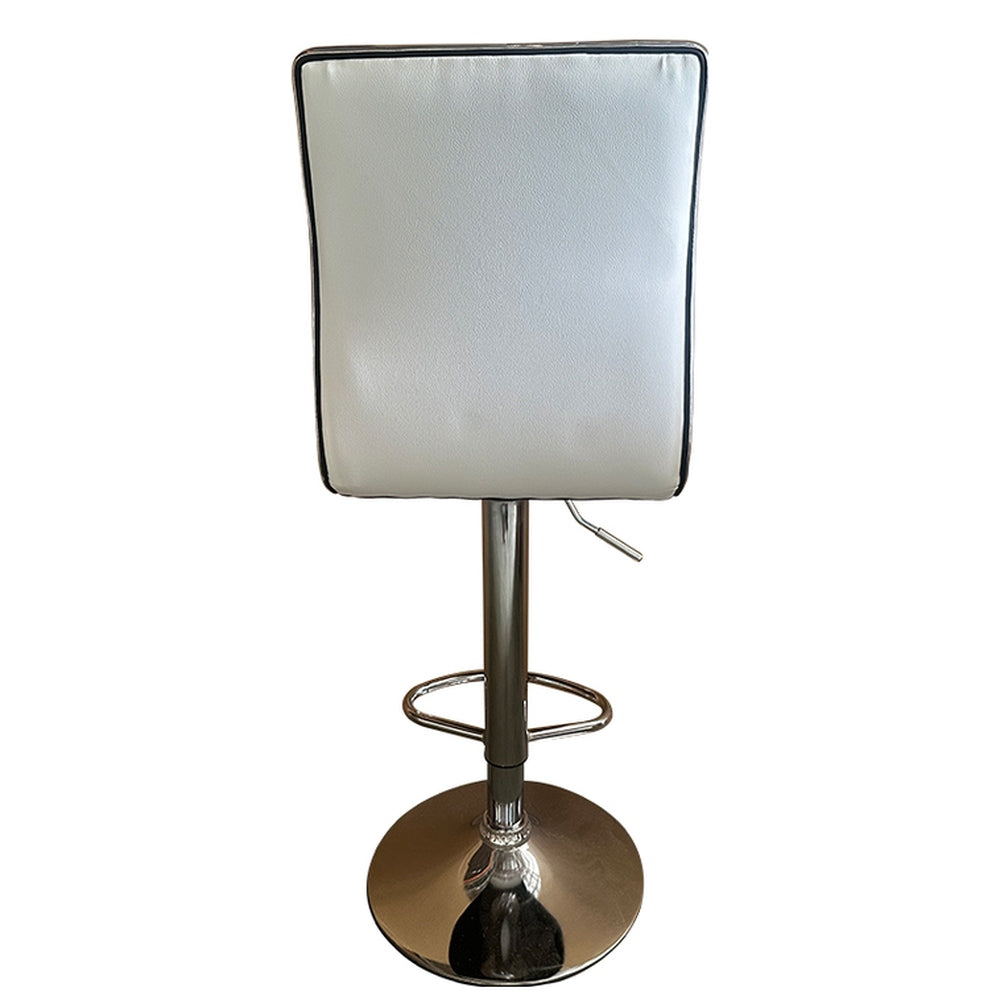 Σκαμπό Bar ArteLibre ENCANTA Λευκό/Χρώμιο PU/Μέταλλο 41x50x59/94-80/115cm - Hippiehome.gr