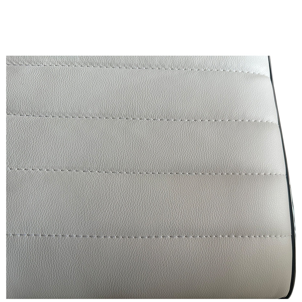 Σκαμπό Bar ArteLibre ENCANTA Λευκό/Χρώμιο PU/Μέταλλο 41x50x59/94-80/115cm - Hippiehome.gr