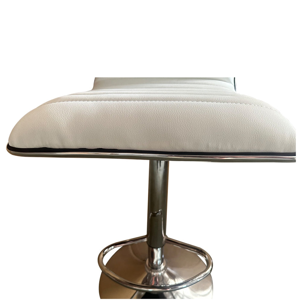 Σκαμπό Bar ArteLibre ENCANTA Λευκό/Χρώμιο PU/Μέταλλο 41x50x59/94-80/115cm - Hippiehome.gr