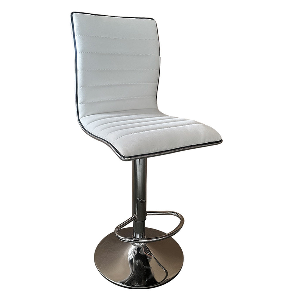 Σκαμπό Bar ArteLibre ENCANTA Λευκό/Χρώμιο PU/Μέταλλο 41x50x59/94-80/115cm - Hippiehome.gr