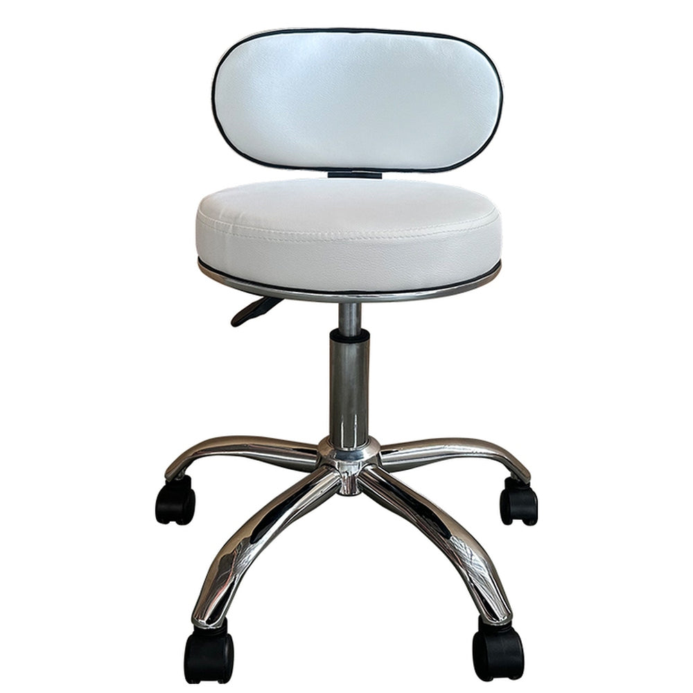 Καρέκλα Εργασίας ArteLibre FIRMEZA Λευκό/Χρώμιο PU/Μέταλλο 47x47x67/78cm - Hippiehome.gr