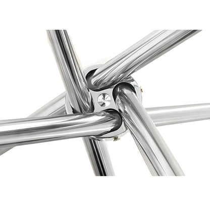 Τραπέζι Τραπεζαρίας ArteLibre PHLAX Διάφανο/Χρώμιο Γυαλί/Μέταλλο Φ120x74cm - Hippiehome.gr