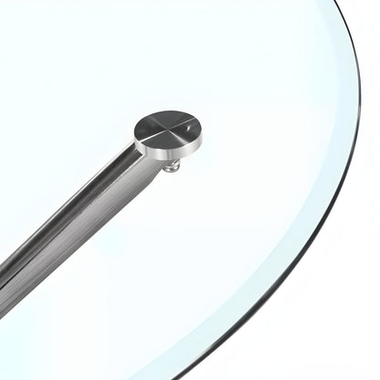 Τραπέζι Τραπεζαρίας ArteLibre PHLAX Διάφανο/Χρώμιο Γυαλί/Μέταλλο Φ120x74cm - Hippiehome.gr