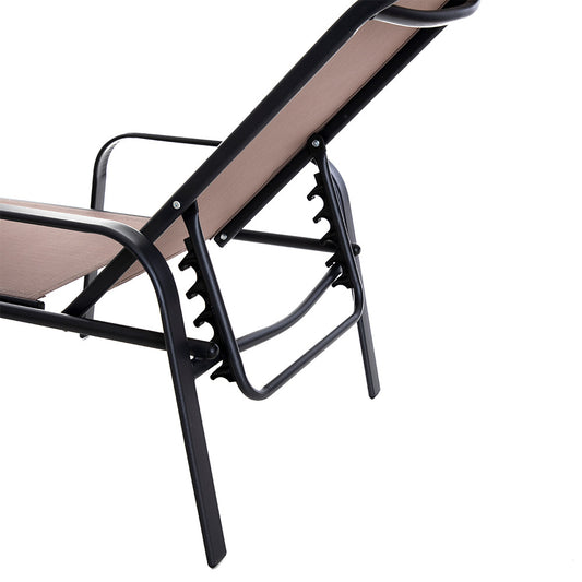 Ξαπλώστρα ArteLibre TETIAROA Καφέ Μέταλλο/Ύφασμα 185x65x33cm - Hippiehome.gr