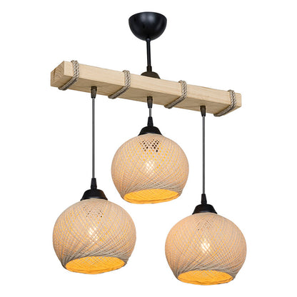 Fiona pakoworld three-light ceiling light E27 cream-natural 50x20x63cm