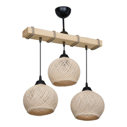 Fiona pakoworld three-light ceiling light E27 cream-natural 50x20x63cm