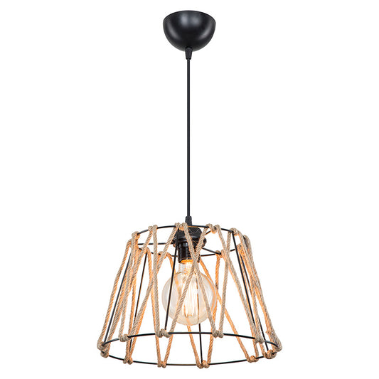 Single light ceiling lamp PWL-1160 pakoworld E27 black-rope 31x23.5cm