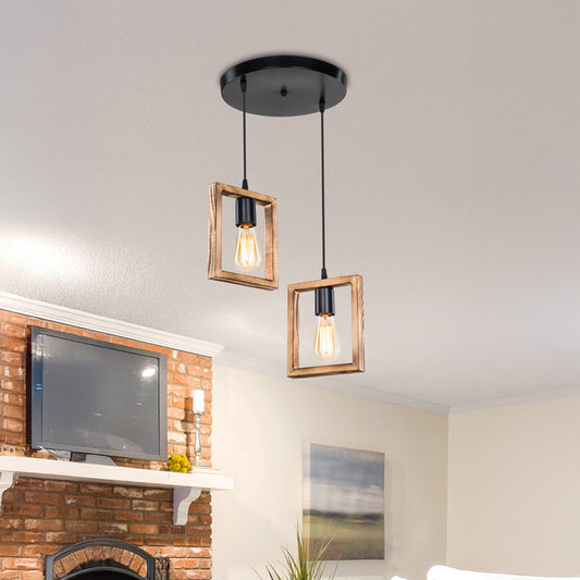 Φωτιστικό οροφής δίφωτο Isolate pakoworld Ε27 καρυδί Φ43x83εκ - Hippiehome.gr