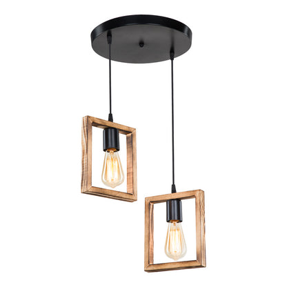 Φωτιστικό οροφής δίφωτο Isolate pakoworld Ε27 καρυδί Φ43x83εκ - Hippiehome.gr