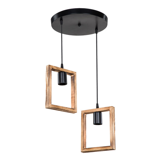 Φωτιστικό οροφής δίφωτο Isolate pakoworld Ε27 καρυδί Φ43x83εκ - Hippiehome.gr