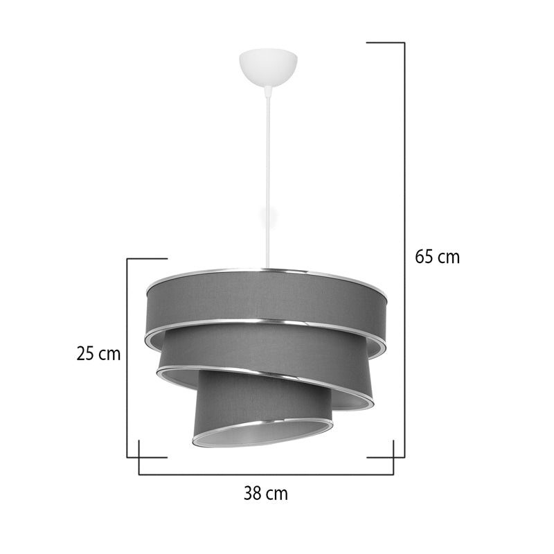 Φωτιστικό οροφής μονόφωτο Tazma pakoworld ύφασμα σε γκρι απόχρωση Φ38x25εκ - Hippiehome.gr