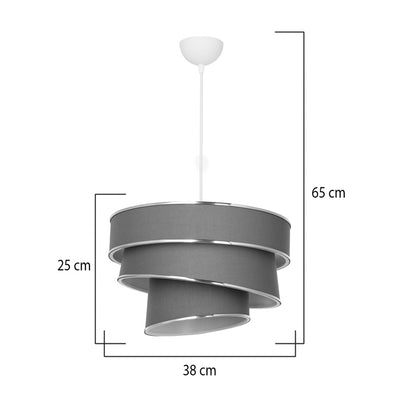 Φωτιστικό οροφής μονόφωτο Tazma pakoworld ύφασμα σε γκρι απόχρωση Φ38x25εκ - Hippiehome.gr