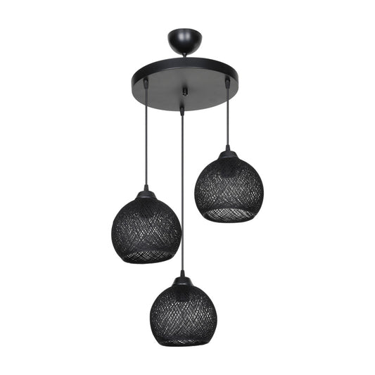 Φωτιστικό οροφής τρίφωτο PWL-0973 I pakoworld Ε27 μαύρο Φ35x18εκ - Hippiehome.gr