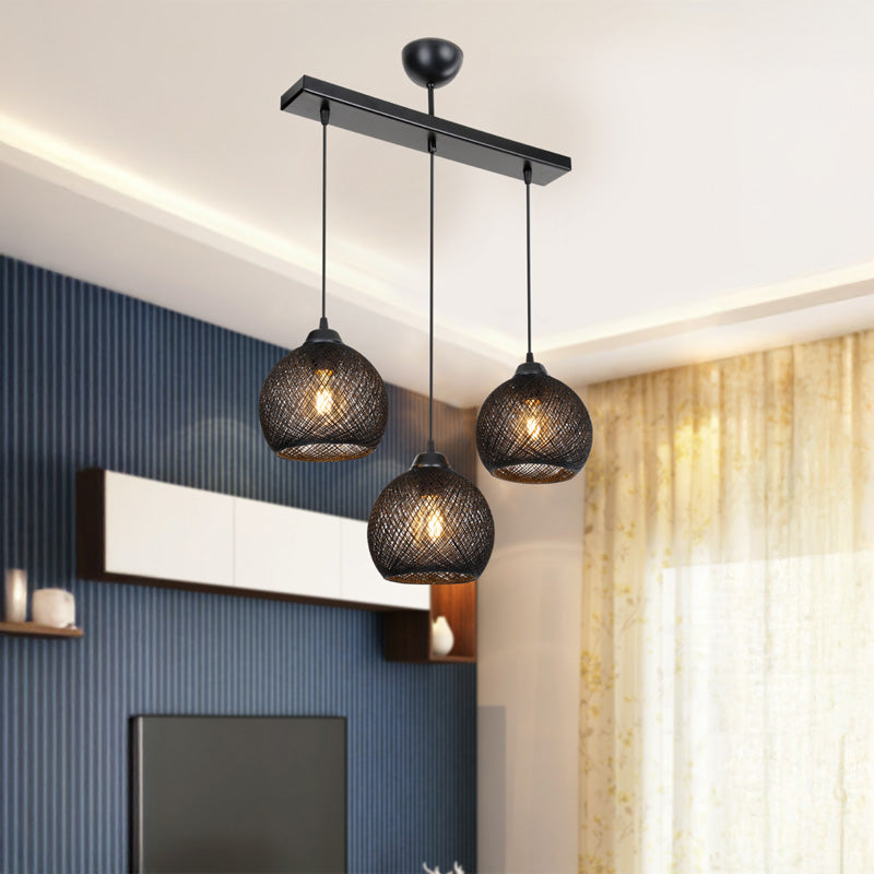 Φωτιστικό οροφής τρίφωτο PWL-0973 II pakoworld Ε27 μαύρο 50x18x85εκ - Hippiehome.gr