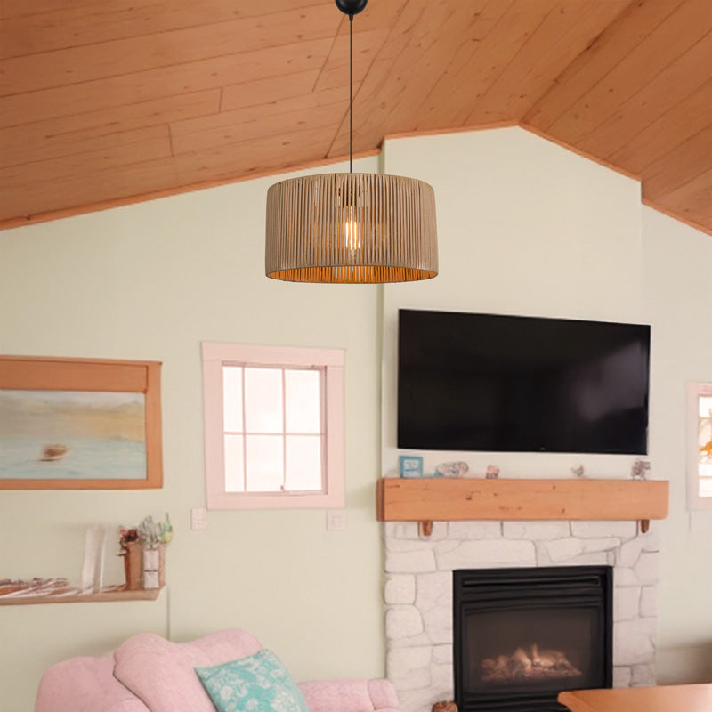 Φωτιστικό οροφής μονόφωτο Lambu pakoworld Ε27 σε φυσική απόχρωση Φ40x20εκ - Hippiehome.gr