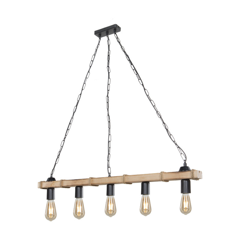 Φωτιστικό οροφής πεντάφωτο Lagoon pakoworld Ε27 σε καφέ απόχρωση 100x8.5x10.5εκ - Hippiehome.gr