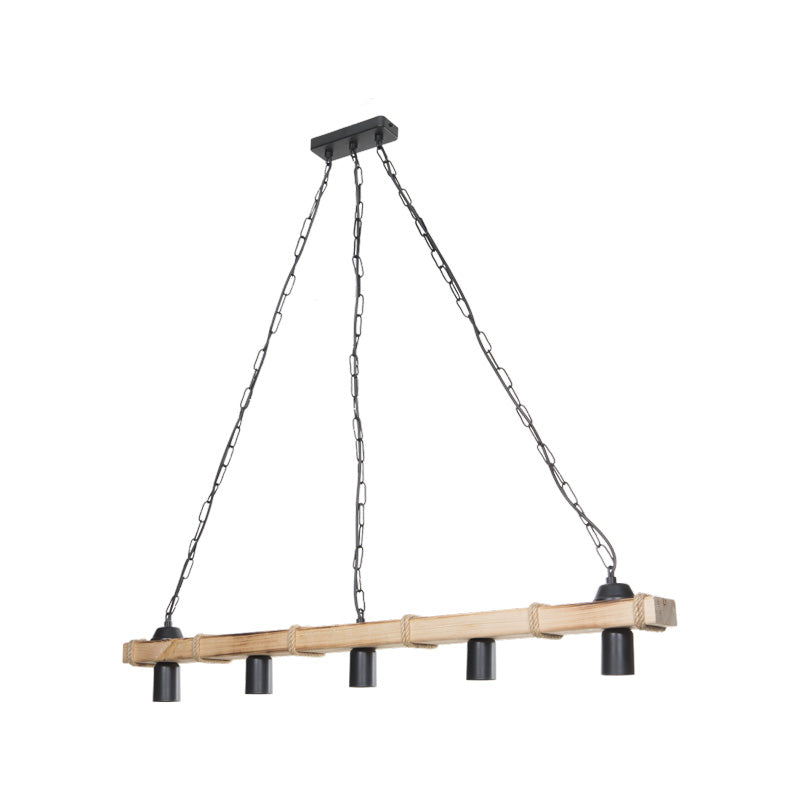 Φωτιστικό οροφής πεντάφωτο Lagoon pakoworld Ε27 σε καφέ απόχρωση 100x8.5x10.5εκ - Hippiehome.gr