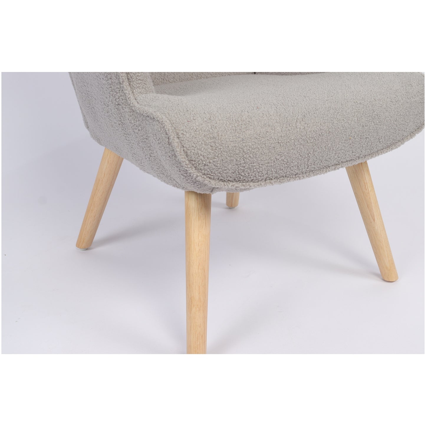 Πολυθρόνα ArteLibre MARION Γκρι Ύφασμα Μπουκλέ/Ξύλο 73x69x96cm - Hippiehome.gr