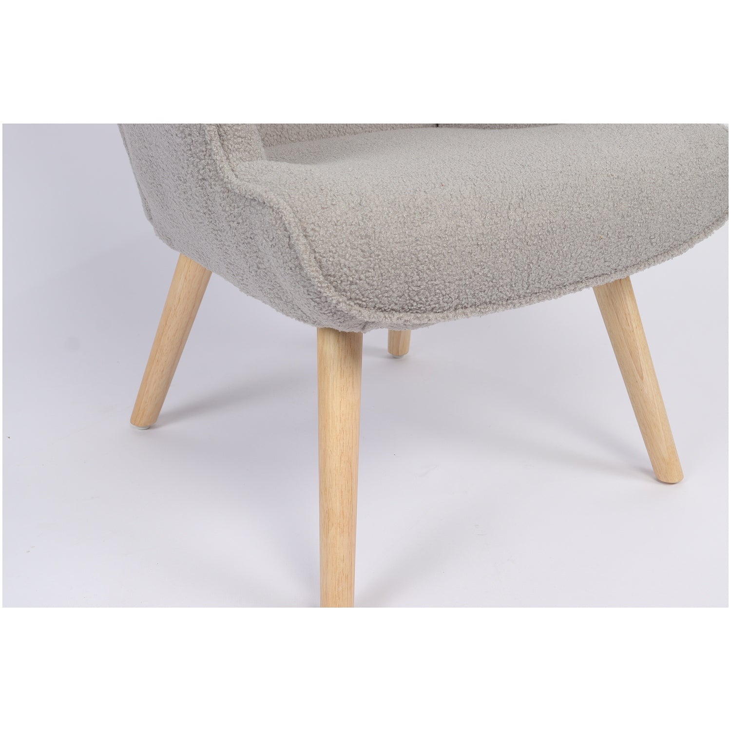 Πολυθρόνα ArteLibre MARION Γκρι Ύφασμα Μπουκλέ/Ξύλο 73x69x96cm - Hippiehome.gr