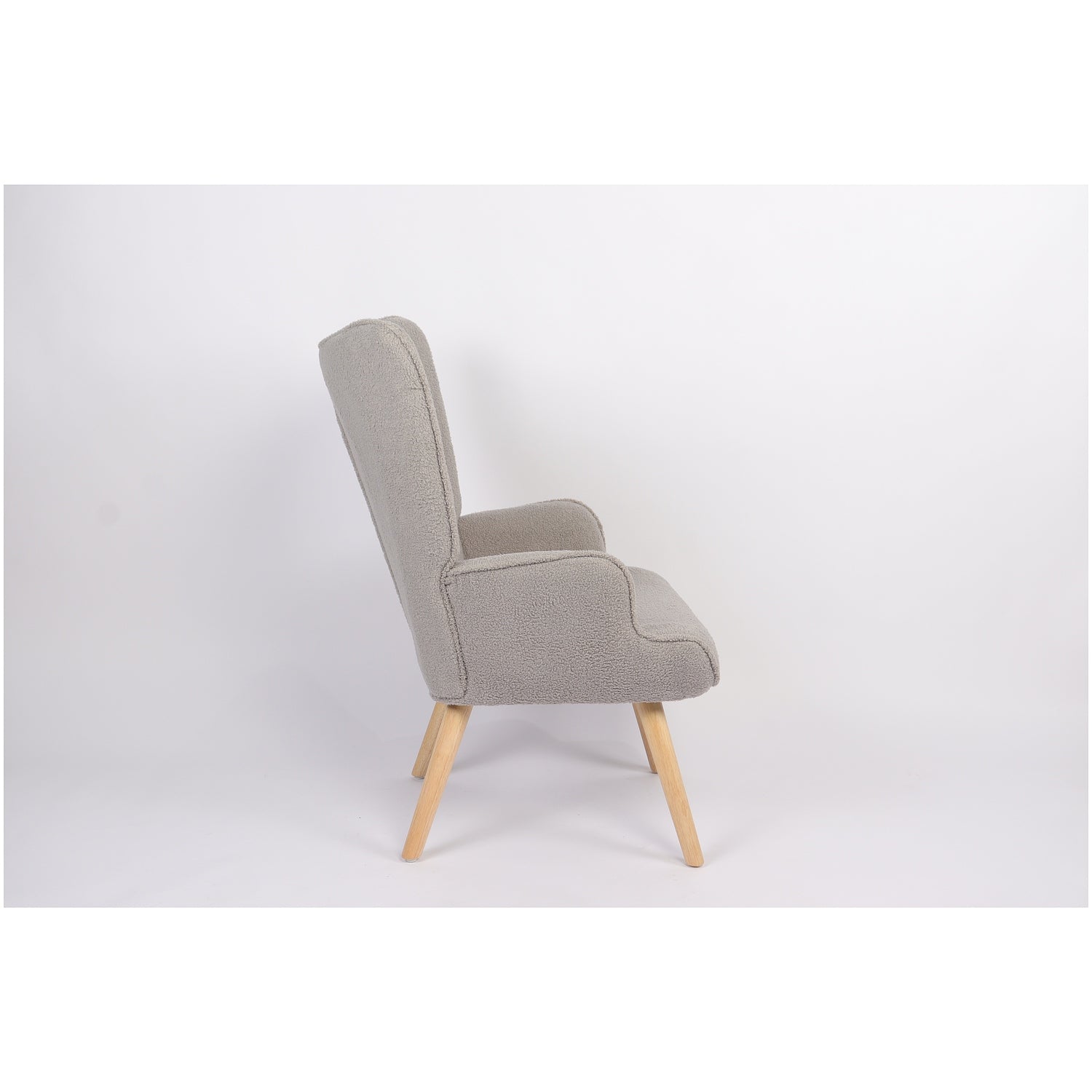 Πολυθρόνα ArteLibre MARION Γκρι Ύφασμα Μπουκλέ/Ξύλο 73x69x96cm - Hippiehome.gr