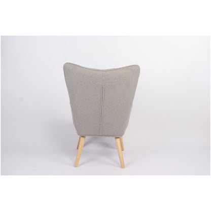 Πολυθρόνα ArteLibre MARION Γκρι Ύφασμα Μπουκλέ/Ξύλο 73x69x96cm - Hippiehome.gr
