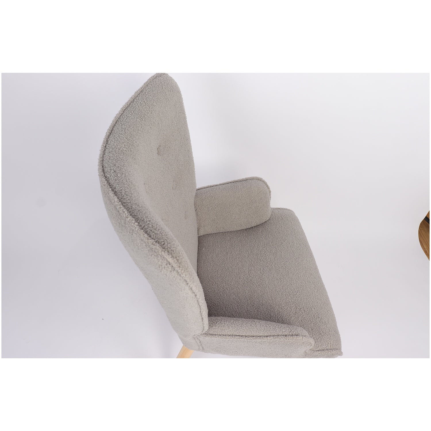Πολυθρόνα ArteLibre MARION Γκρι Ύφασμα Μπουκλέ/Ξύλο 73x69x96cm - Hippiehome.gr