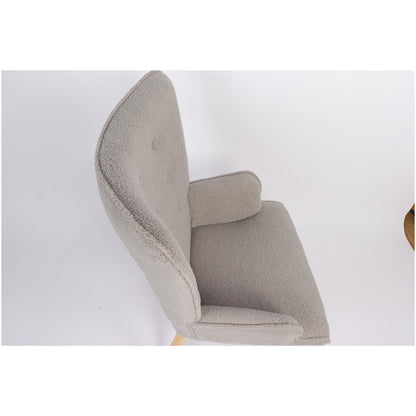 Πολυθρόνα ArteLibre MARION Γκρι Ύφασμα Μπουκλέ/Ξύλο 73x69x96cm - Hippiehome.gr