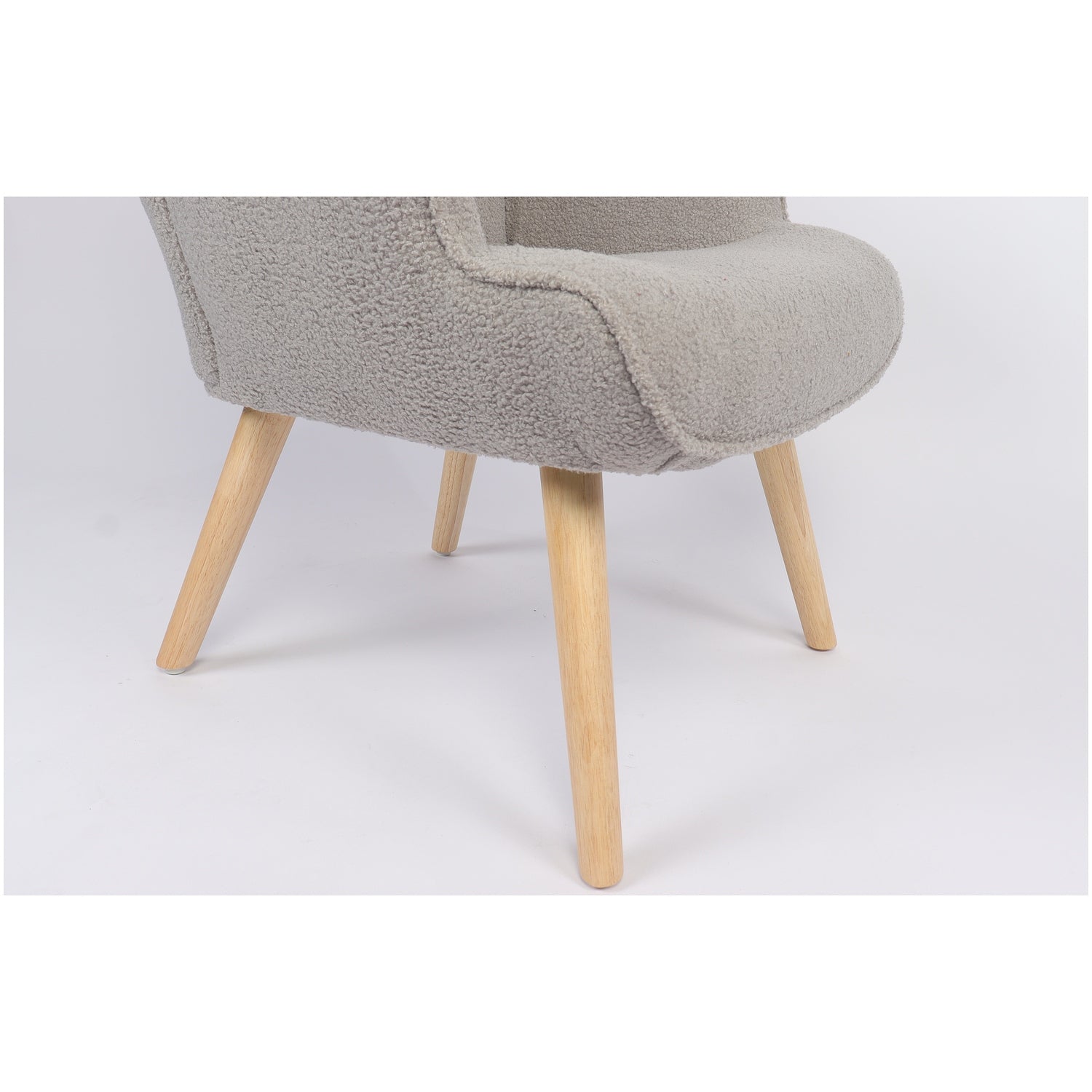 Πολυθρόνα ArteLibre MARION Γκρι Ύφασμα Μπουκλέ/Ξύλο 73x69x96cm - Hippiehome.gr
