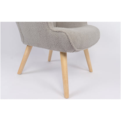 Πολυθρόνα ArteLibre MARION Γκρι Ύφασμα Μπουκλέ/Ξύλο 73x69x96cm - Hippiehome.gr