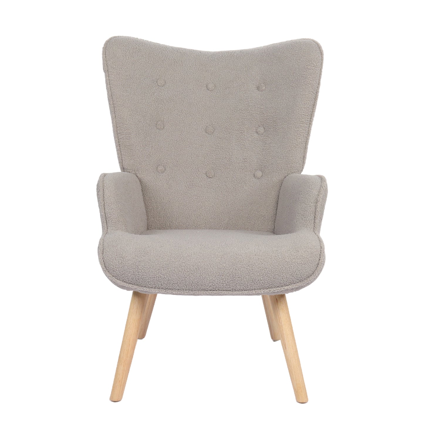 Πολυθρόνα ArteLibre MARION Γκρι Ύφασμα Μπουκλέ/Ξύλο 73x69x96cm - Hippiehome.gr