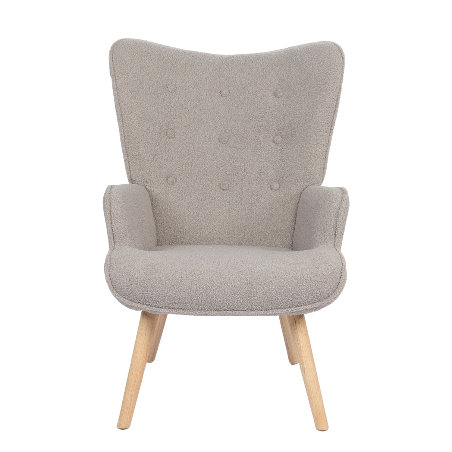 Πολυθρόνα ArteLibre MARION Γκρι Ύφασμα Μπουκλέ/Ξύλο 73x69x96cm - Hippiehome.gr