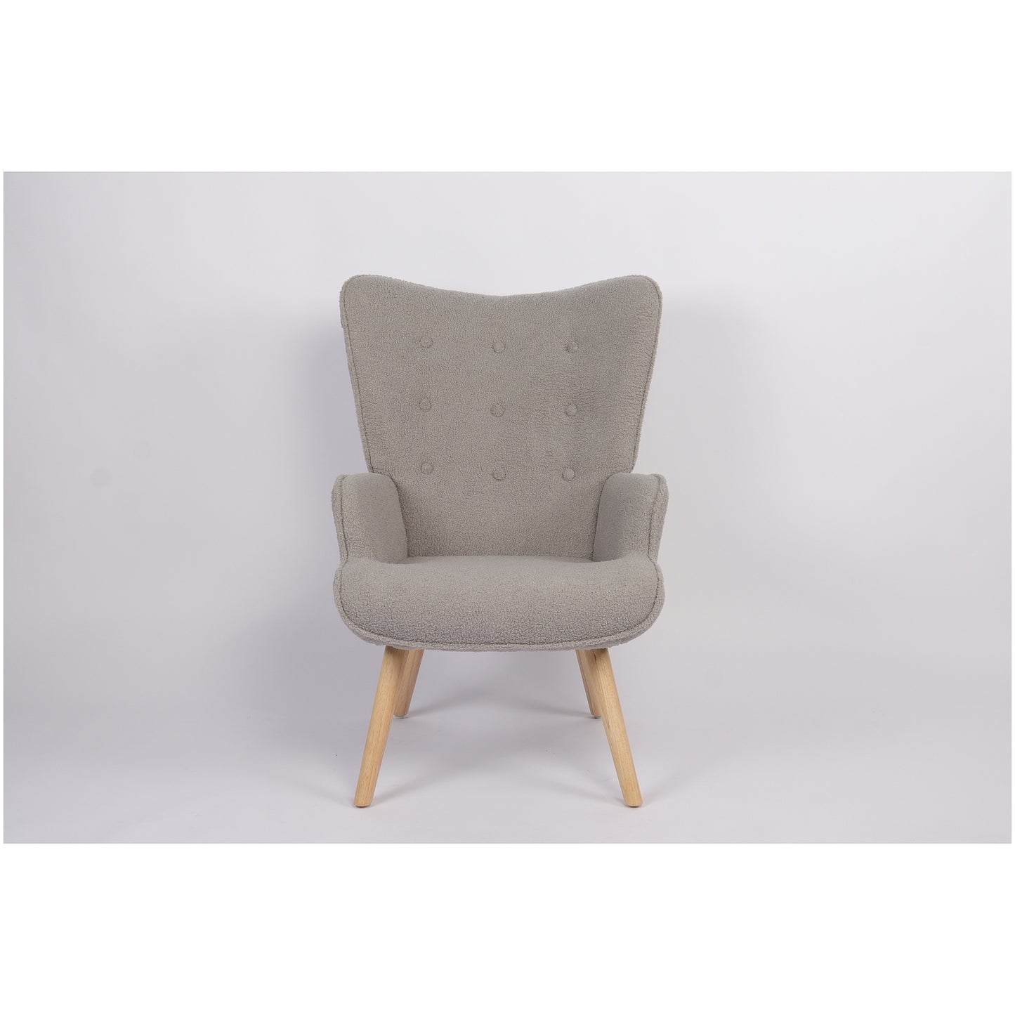 Πολυθρόνα ArteLibre MARION Γκρι Ύφασμα Μπουκλέ/Ξύλο 73x69x96cm - Hippiehome.gr