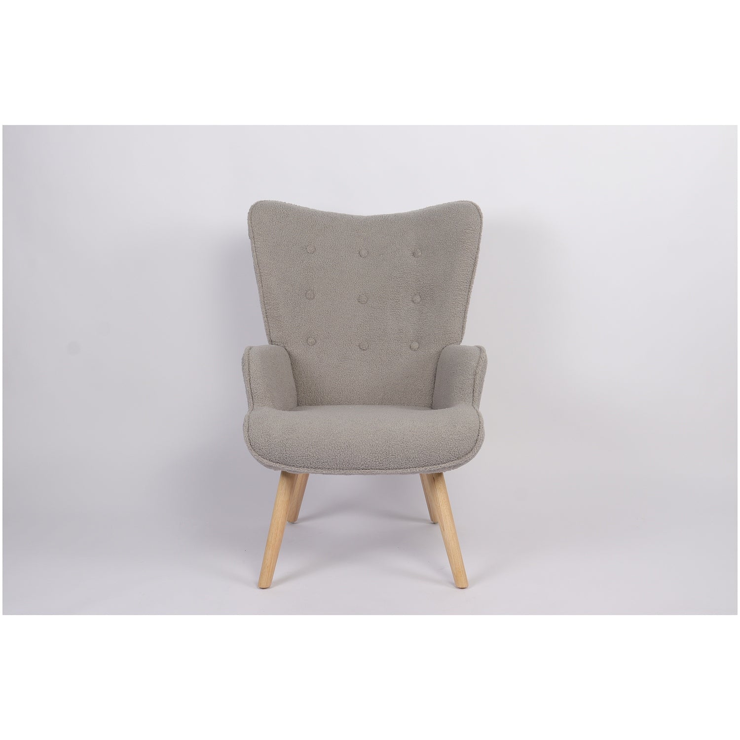 Πολυθρόνα ArteLibre MARION Γκρι Ύφασμα Μπουκλέ/Ξύλο 73x69x96cm - Hippiehome.gr