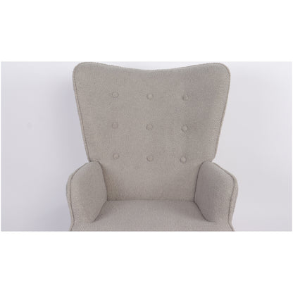 Πολυθρόνα ArteLibre MARION Γκρι Ύφασμα Μπουκλέ/Ξύλο 73x69x96cm - Hippiehome.gr