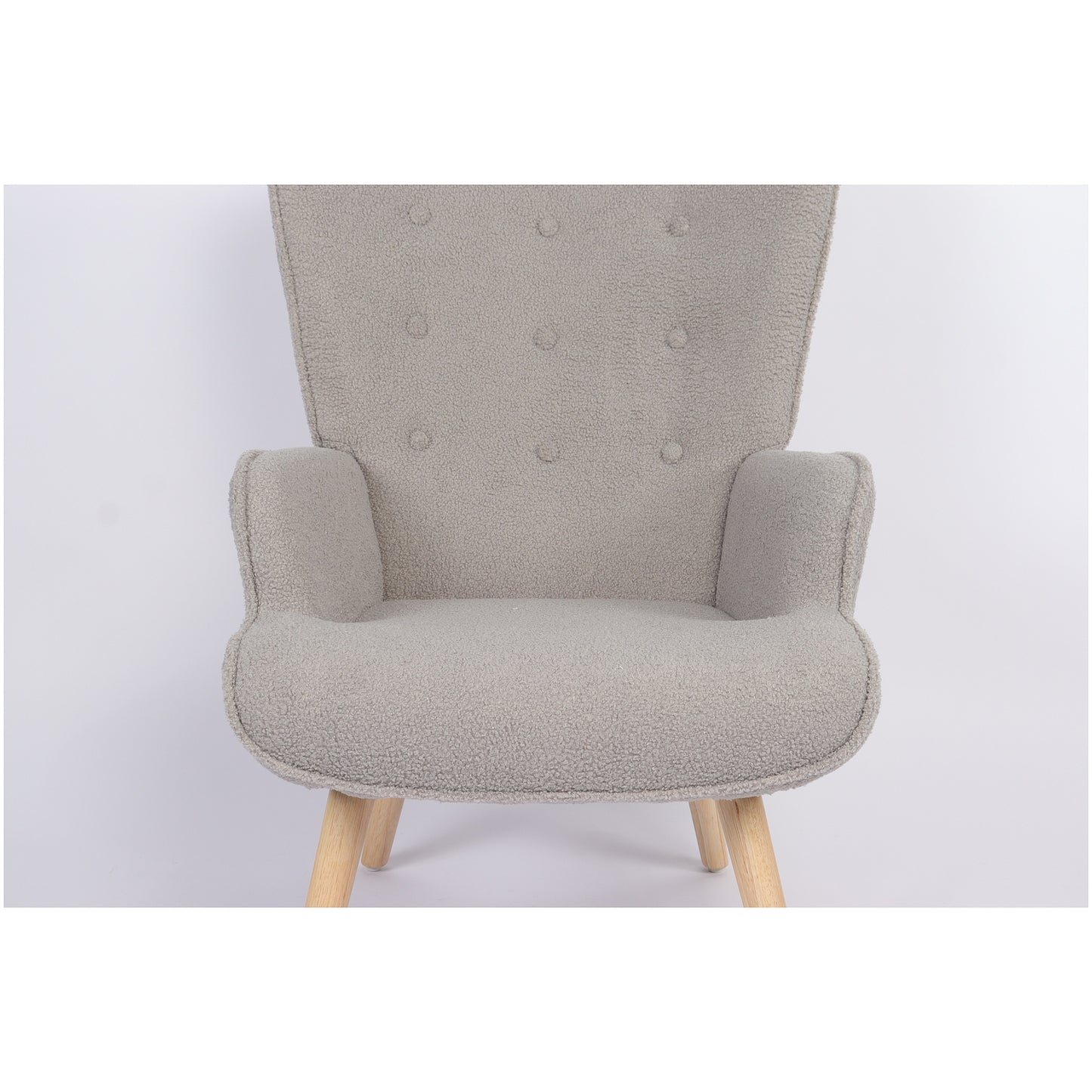 Πολυθρόνα ArteLibre MARION Γκρι Ύφασμα Μπουκλέ/Ξύλο 73x69x96cm - Hippiehome.gr