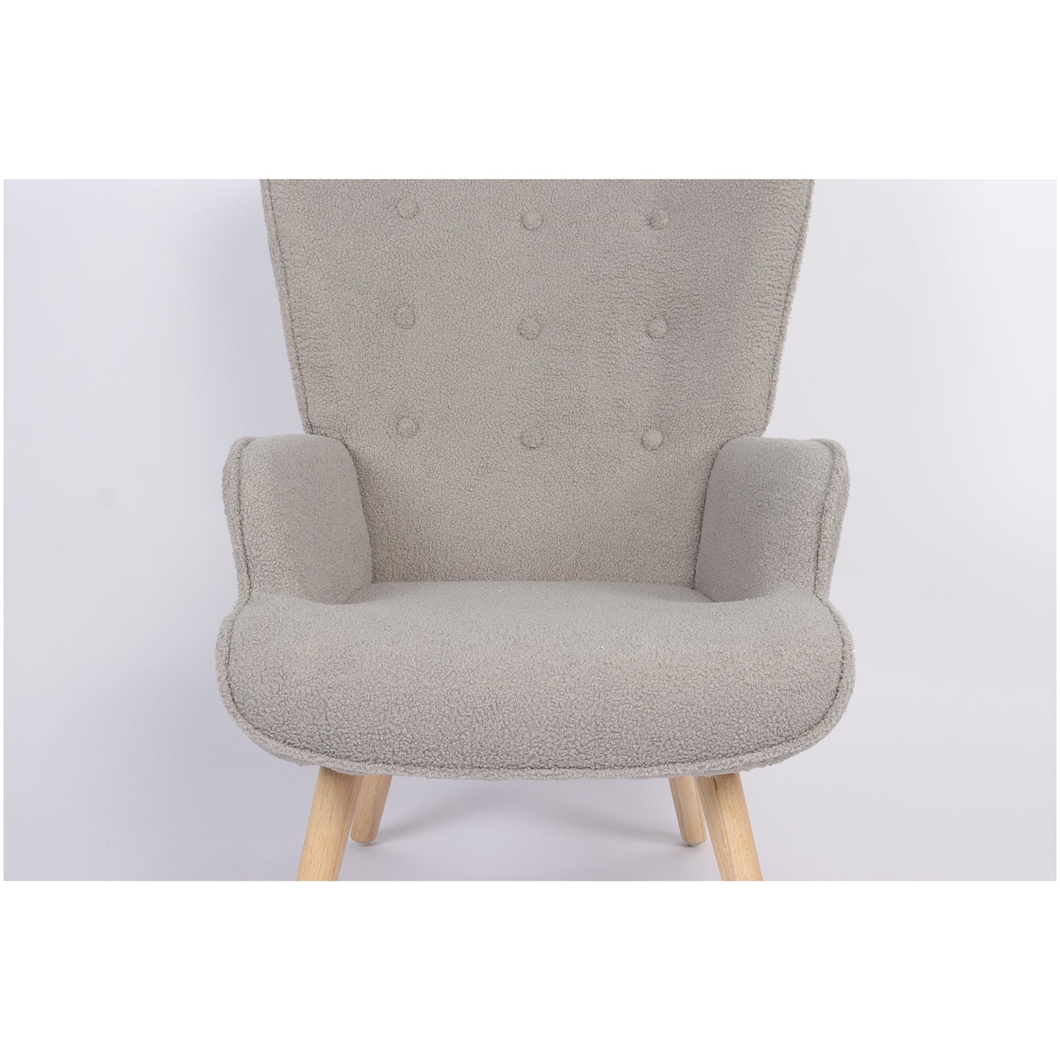 Πολυθρόνα ArteLibre MARION Γκρι Ύφασμα Μπουκλέ/Ξύλο 73x69x96cm - Hippiehome.gr