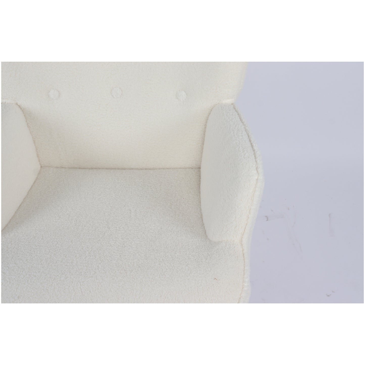 Πολυθρόνα ArteLibre MARION Λευκό Ύφασμα Μπουκλέ/Ξύλο 73x69x96cm - Hippiehome.gr