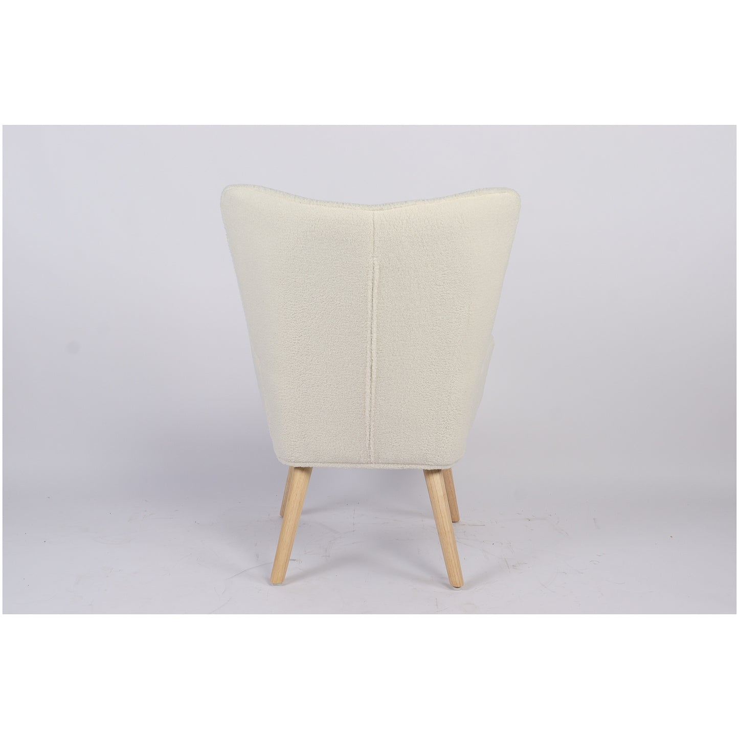 Πολυθρόνα ArteLibre MARION Λευκό Ύφασμα Μπουκλέ/Ξύλο 73x69x96cm - Hippiehome.gr