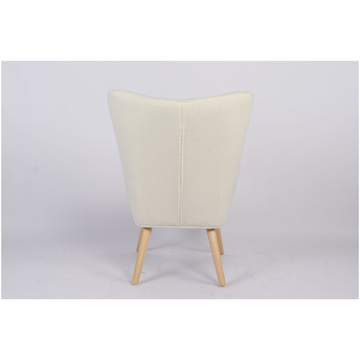 Πολυθρόνα ArteLibre MARION Λευκό Ύφασμα Μπουκλέ/Ξύλο 73x69x96cm - Hippiehome.gr