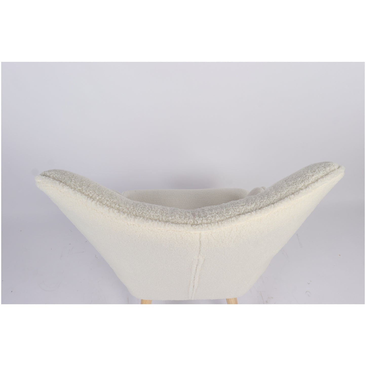 Πολυθρόνα ArteLibre MARION Λευκό Ύφασμα Μπουκλέ/Ξύλο 73x69x96cm - Hippiehome.gr