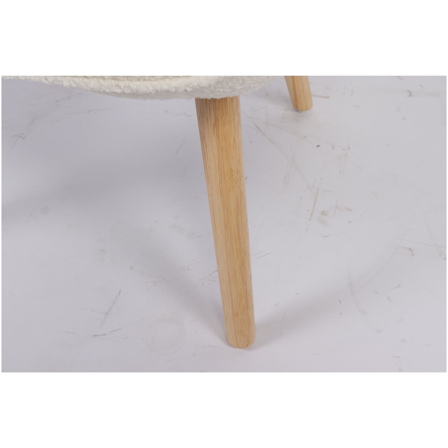 Πολυθρόνα ArteLibre MARION Λευκό Ύφασμα Μπουκλέ/Ξύλο 73x69x96cm - Hippiehome.gr