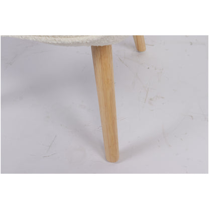 Πολυθρόνα ArteLibre MARION Λευκό Ύφασμα Μπουκλέ/Ξύλο 73x69x96cm - Hippiehome.gr