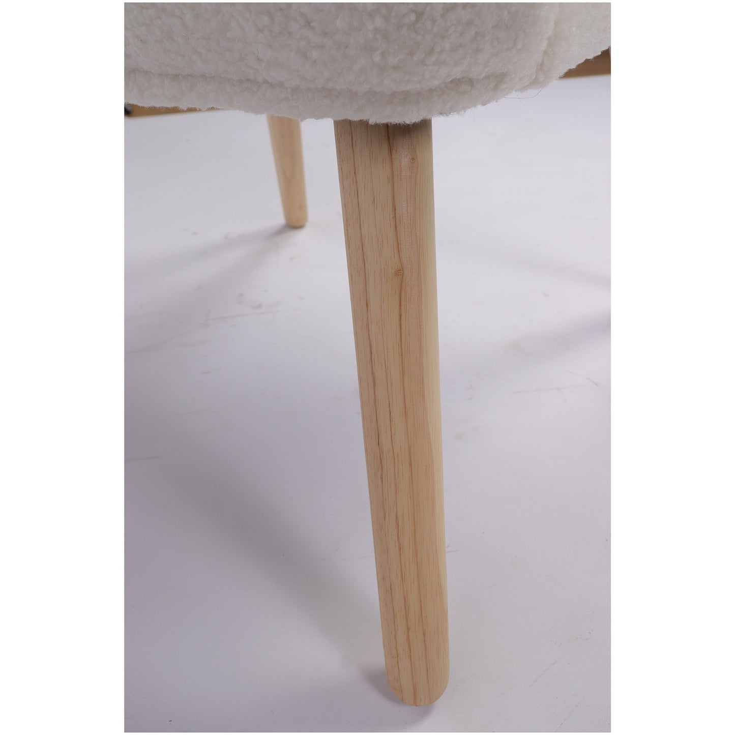 Πολυθρόνα ArteLibre MARION Λευκό Ύφασμα Μπουκλέ/Ξύλο 73x69x96cm - Hippiehome.gr